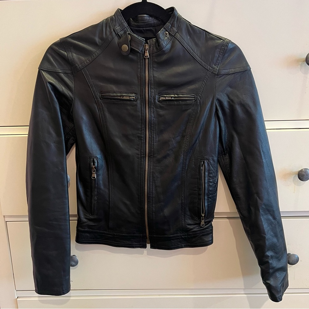 Black Leather Jacket from Italy